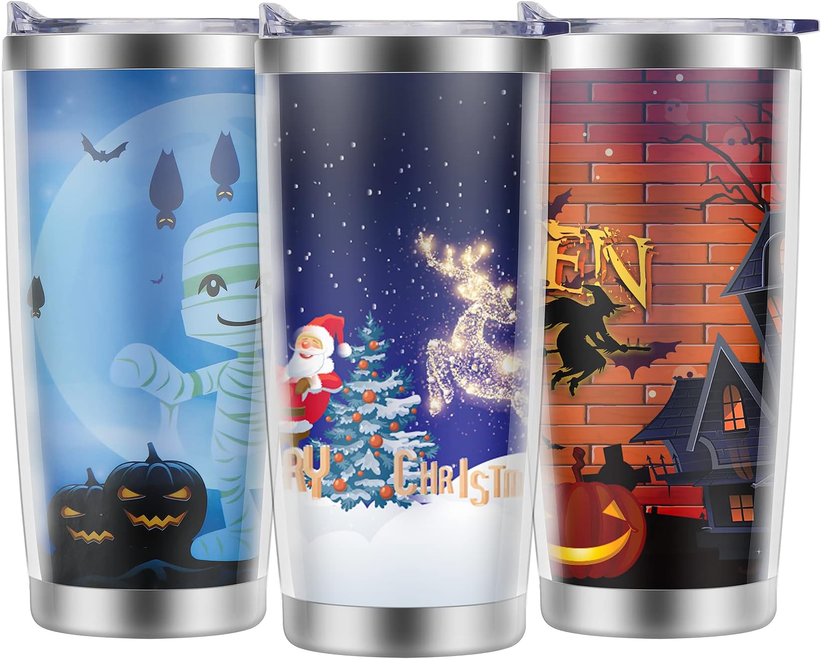 Olerd 20oz Stainless Steel Tumbler, Vacuum Insulated Cups Double Wall DIY Photo Coffee Mugs with Lid