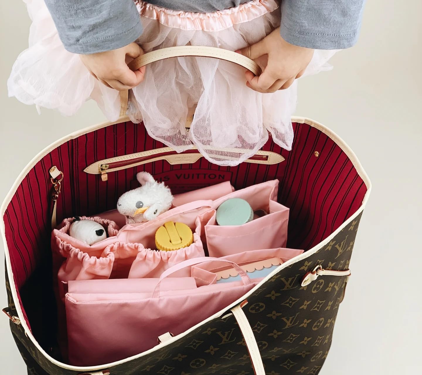 Classic - Baby Wickeltasche Handtasche Organizer, zahlreiche Fächer, wasserabweisend und waschbar flexibel für Shopper/Rucksäcke - Bag in Bag (Blossom Pink)