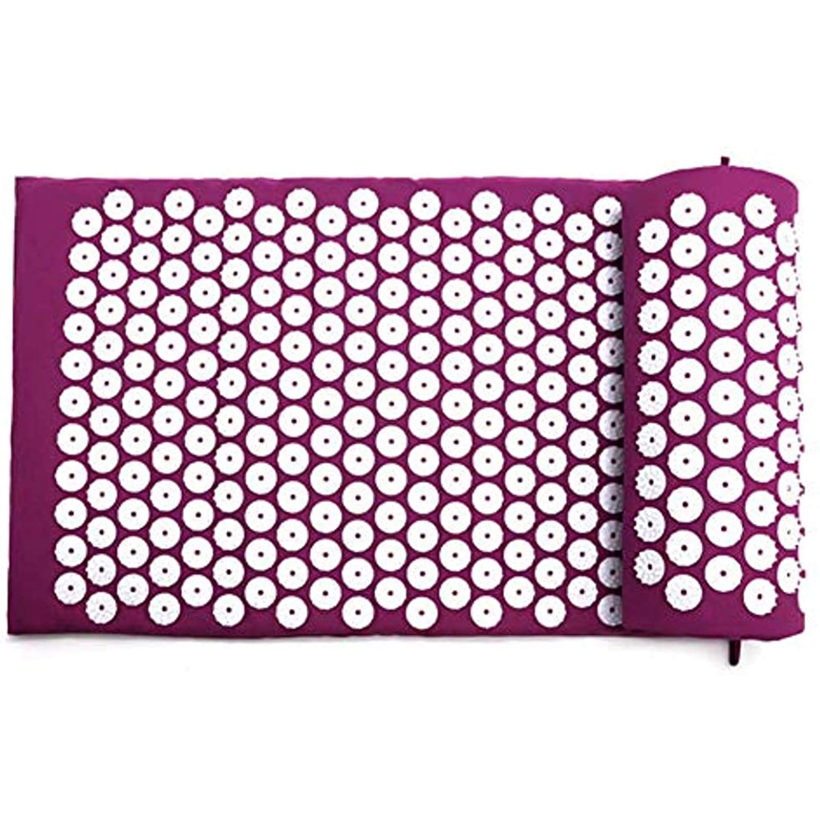 Akupressur-Set, Akupressurmatte Mit Akupressur-Kissen Im Günstigen Set, Vitalisierende Matte Für Den Rücken Und Kissen Für Den Nacken, Wohltuende Entspannungsmatte,Lila