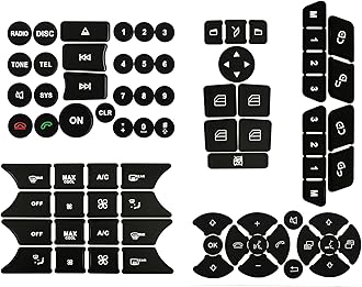 AtticZone Dash Button Repair Kit Stickers Decals Compatible with Benz 2008-2014, A B C E G CLS SL GLK Class, Style 2