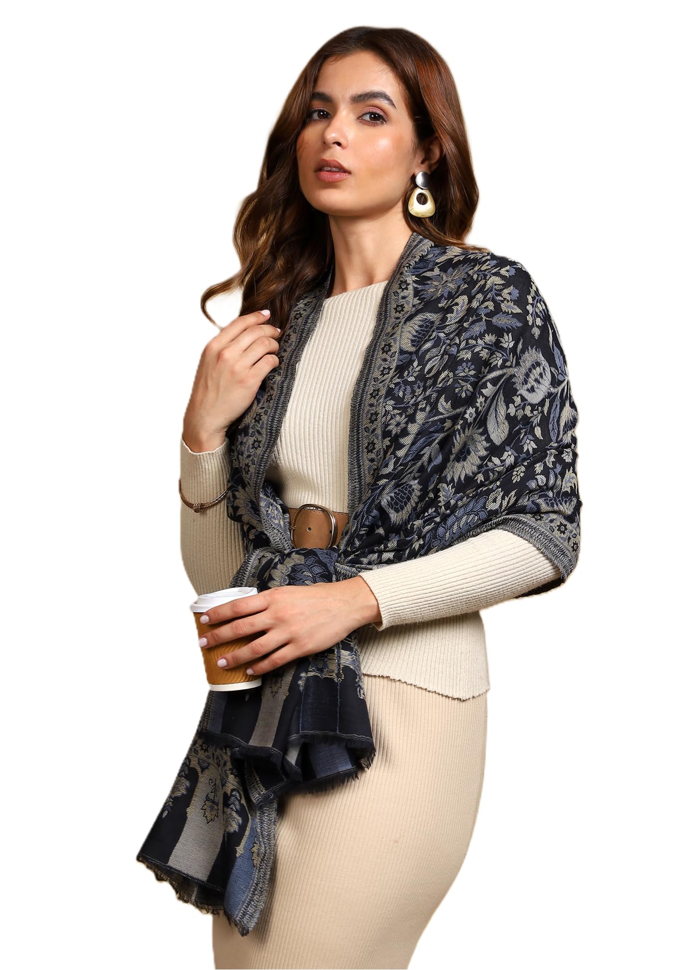 Women 100% Fine Wool Kani Stole (Size: 71 x 203cm)-picture-12
