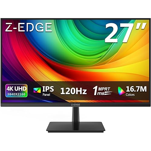 Z-Edge 27-inch 4K Gaming Monitor, 120Hz UHD 3840x2160 IPS Monitor, S274K 1ms MPRT Refresh Rate, 16.7M Colors, HDMI 2.0 x2 and DP 1.4 x 2