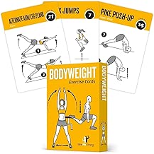 Exercise Cards BODYWEIGHT - Home Gym Workout Personal Trainer Fitness Program Tones Core Ab Legs Glutes Chest Biceps Total Upper Body Workouts Calisthenics Training Routine - coolthings.us