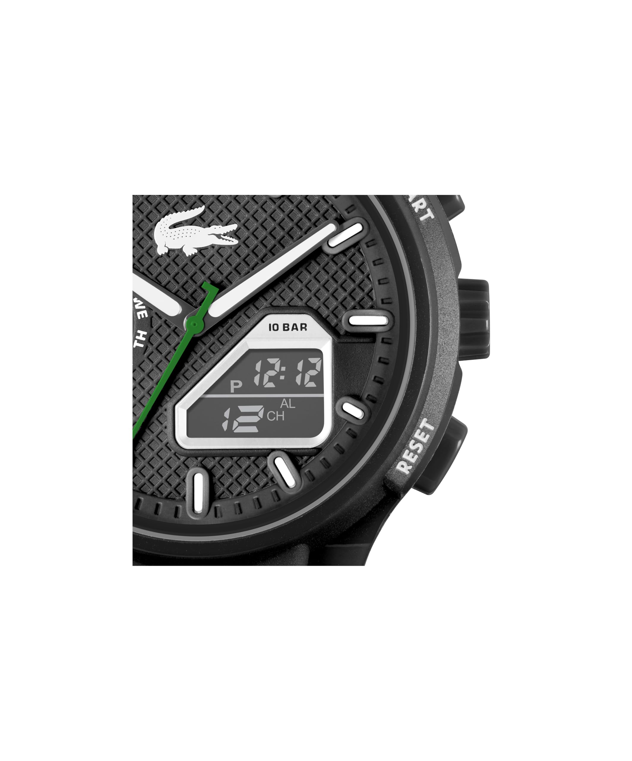 Lacoste LC33 Men's Analog and Digital Movement Watch, Silicone Strap, Water Resistant Up to 10ATM/100 Meters - Contemporary, Sporty - Premium Fashion Timepiece - Gift for Him - 45mm