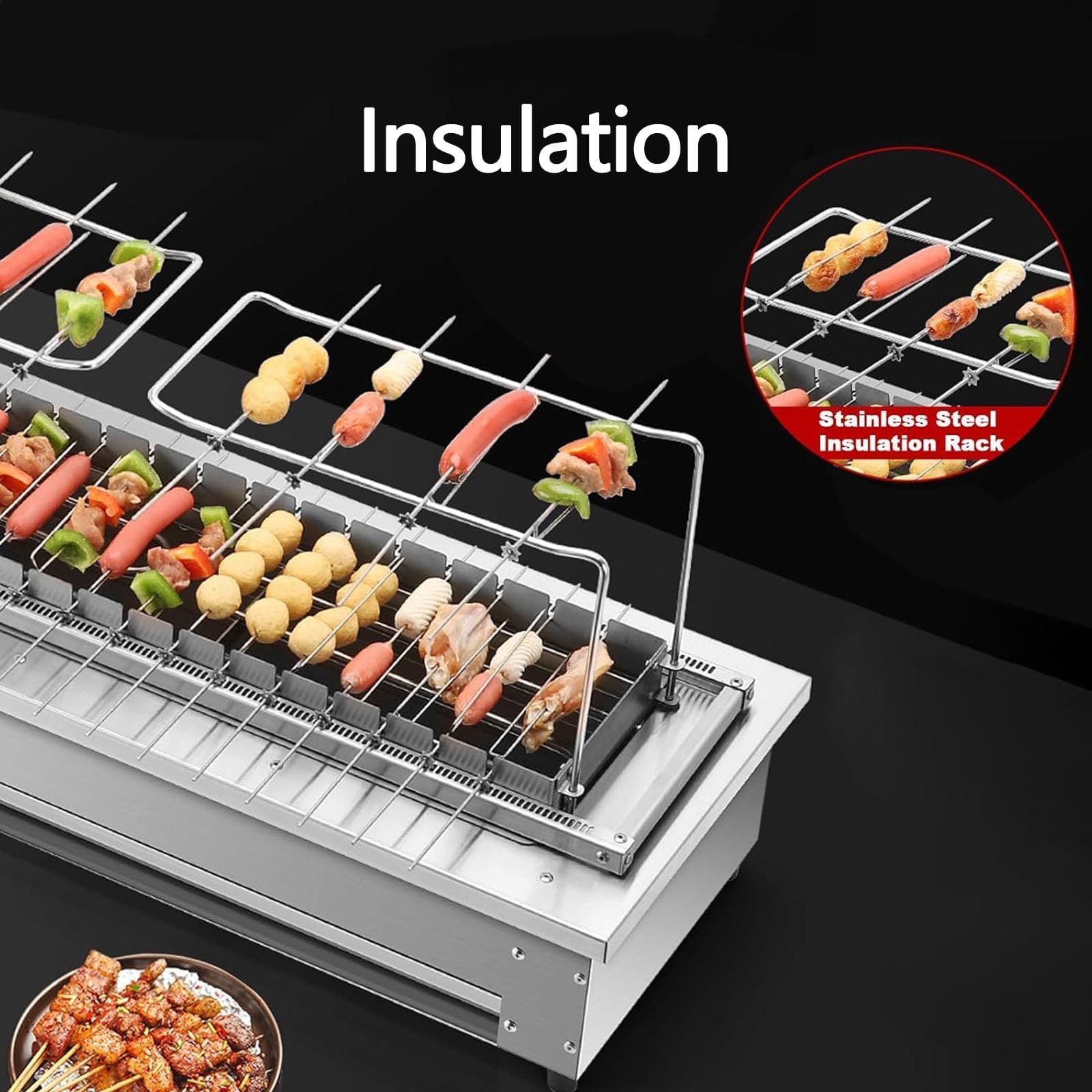 Komercyjny grill elektryczny 16 szaszłyków, bezdymny kebab na blacie o mocy 3400 W z regulowaną temperaturą, automatyczny piekarnik obrotowy ze stali nierdzewnej do domowego grilla w restauracji