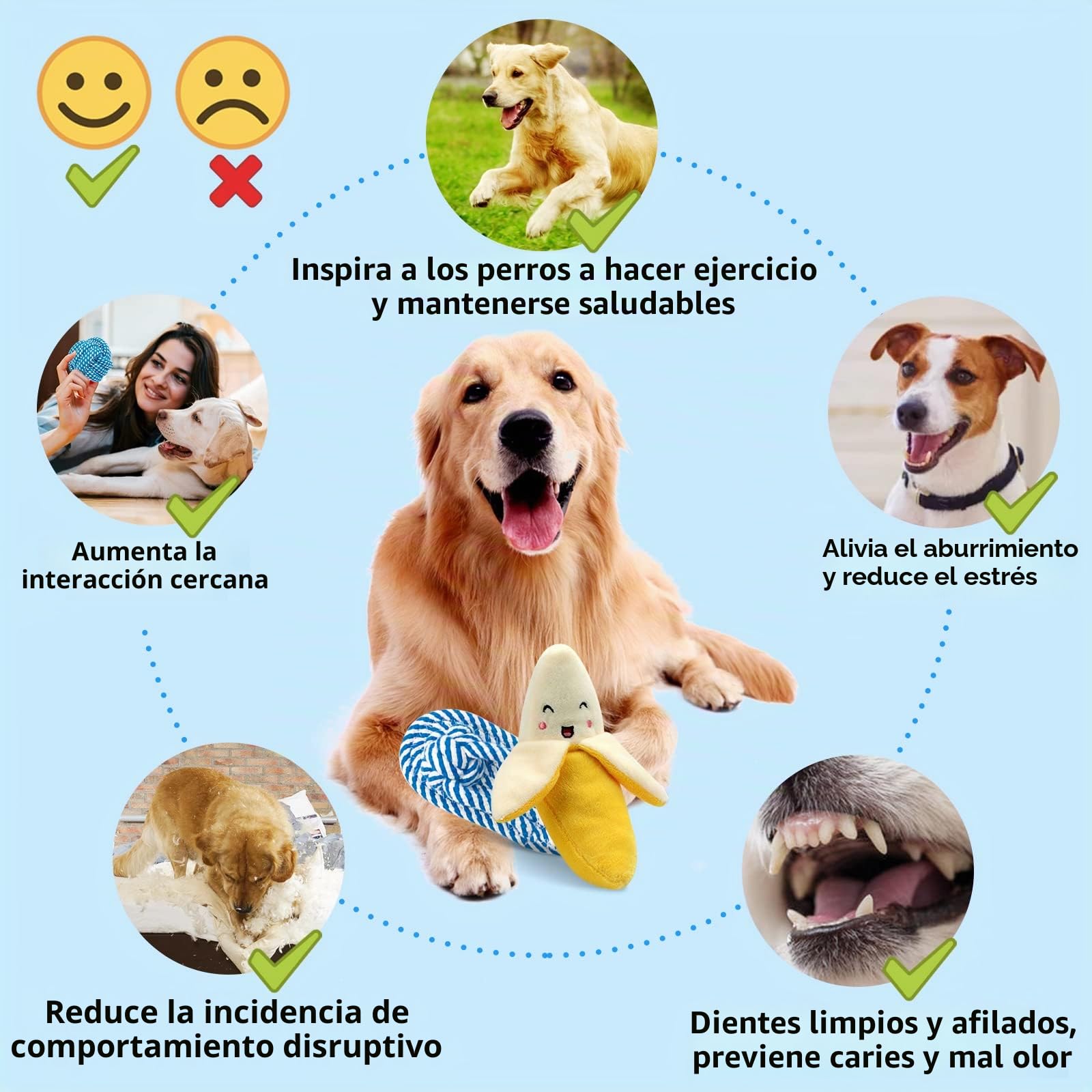 Juguetes para Perros, 19 Piezas, Cuerda de Perro de Juguete,Cuerda de Bola de algodón Natural para Masticar los Dientes de Cachorro,medianos y pequeños Juguetes interactivos