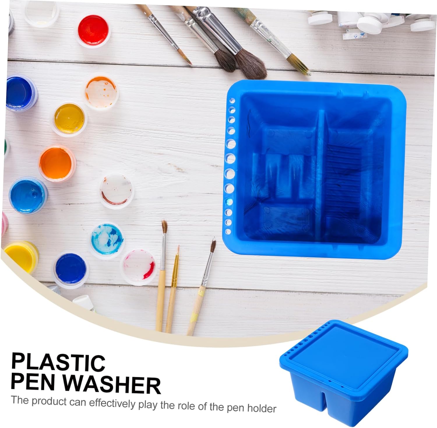 Paint Brush Cleaner Plastic Pen Holder Square Pen Washer Paintbrush Basin for Cleaners Paint Brush