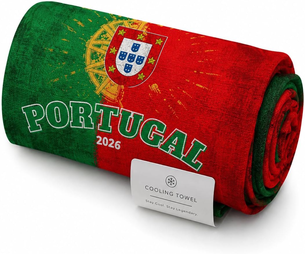 Portugal Cooling Towel – 2026 Fan Scarf | Water-Activated Instant Cooling, Quick-Dry Microfiber