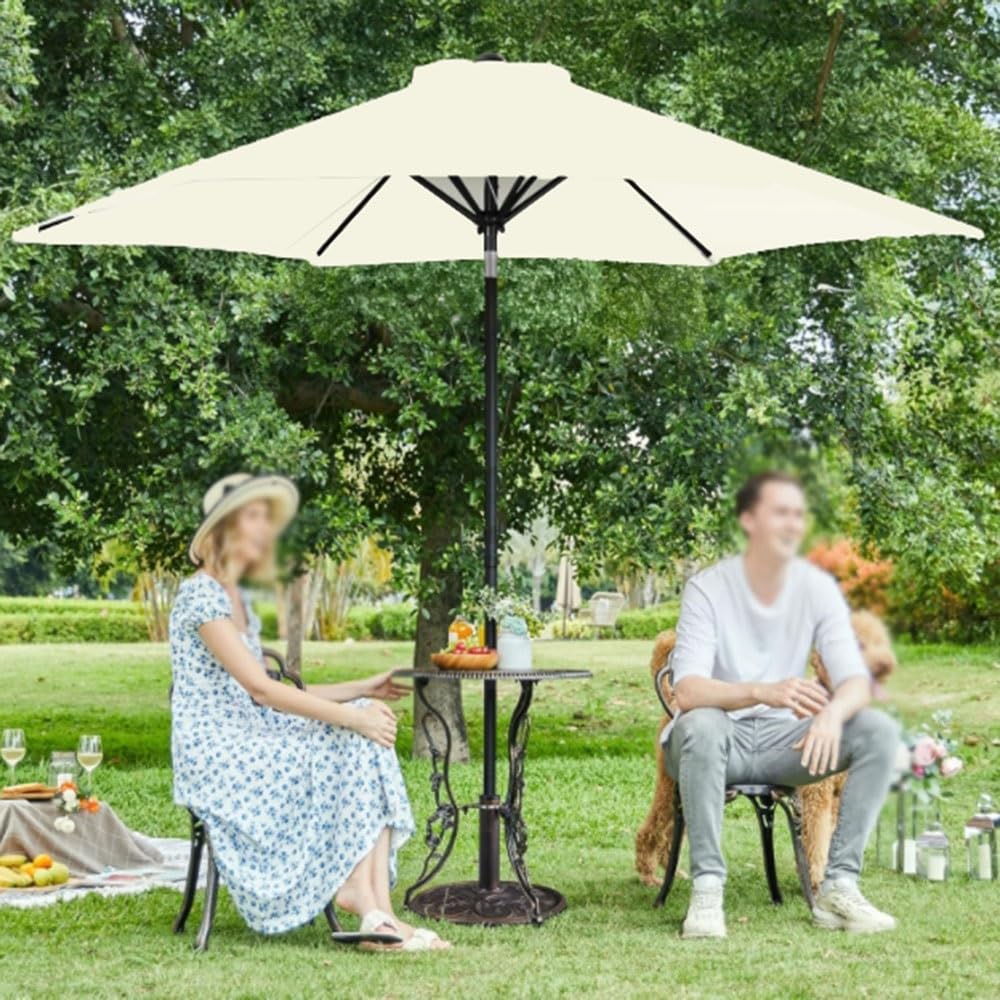Ombrellone Da Mercato Inclinabile Ombrello Da Patio Rotondo | 180cm 200cm 230cm Ombrellone Da Giardino Altezza Regolabile Parasole Palo In Acciaio Smontabile