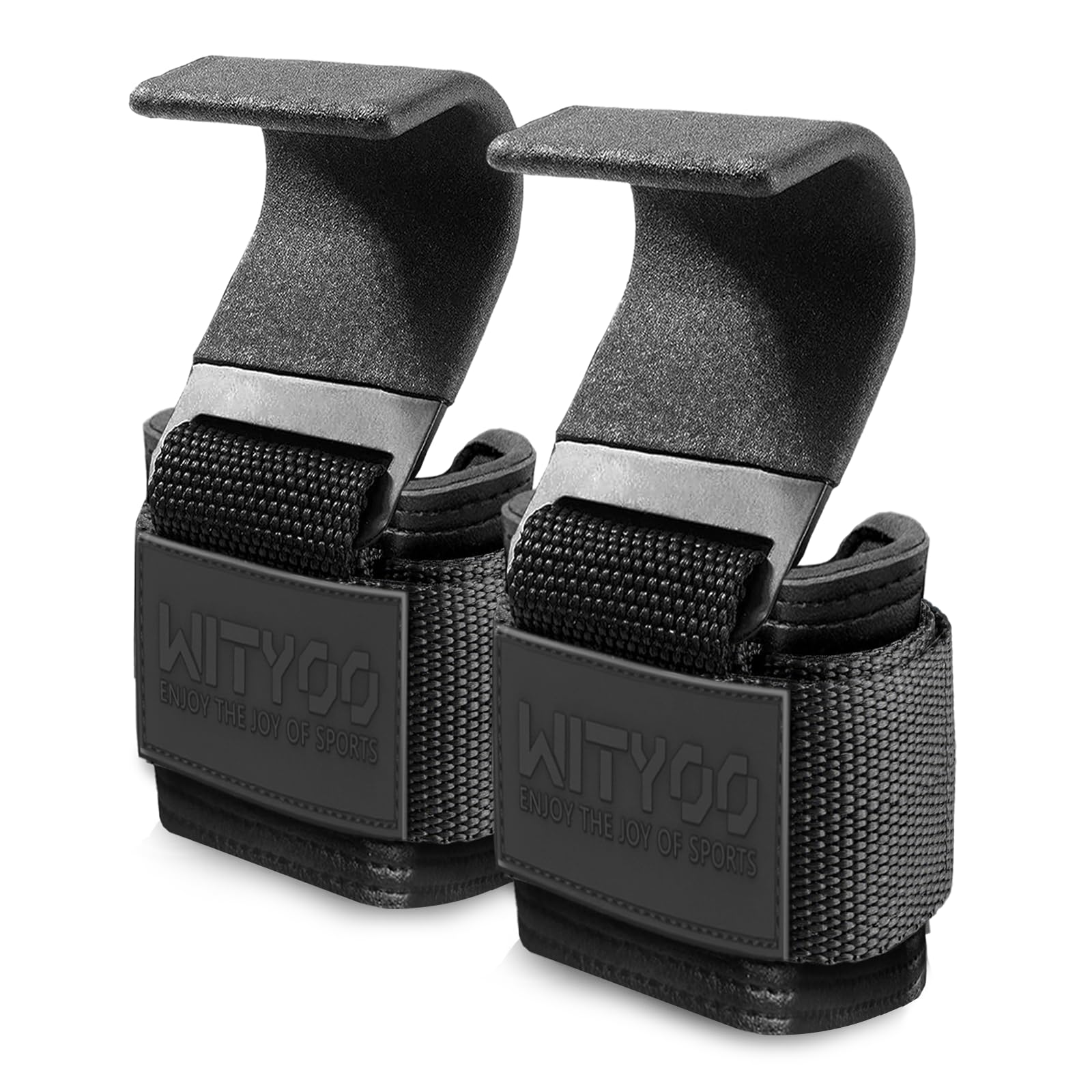 Weight Lifting Hooks, Gym Wrist Straps with Hand Grip Hooks for Deadlifts, Pull Ups, Powerlifting, Strength Training, Fitness Workout Lifting Straps for Men & Women, Gifts for Dad Him Husband - Pair