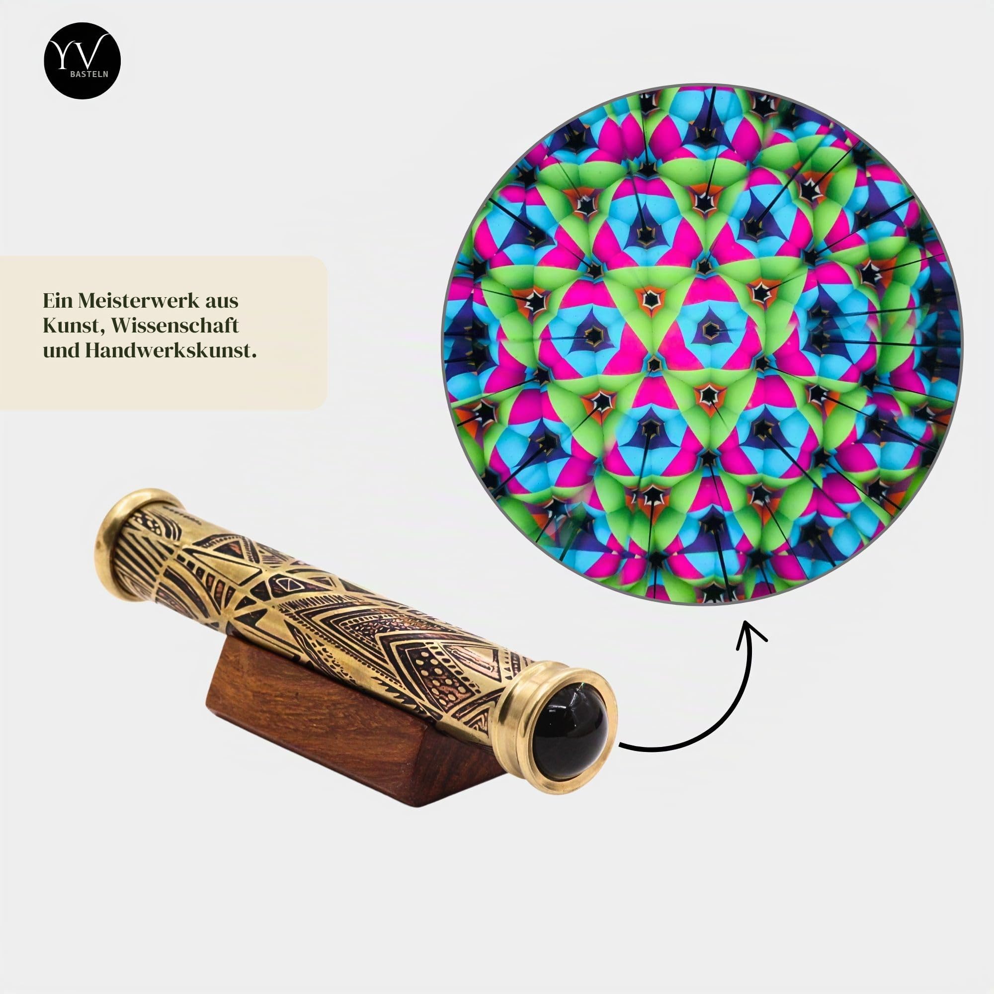 Handgefertigtes Teleidoskop aus Messing, Vintage-Look, Kaleidoskop mit Holzständer, nautisches Dekor zum Verschenken, antikes Finish, Geschenk für Ehemann, Abschluss, Ruhestand, Weihnachten