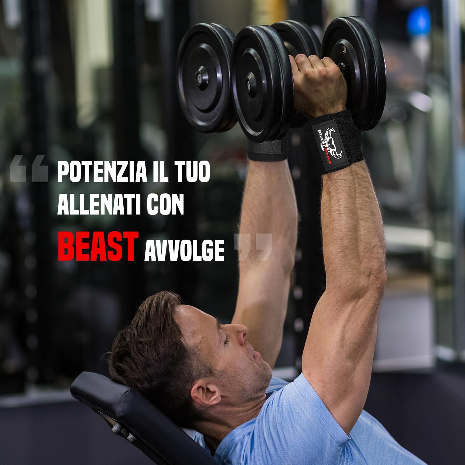 BEAST RAGE Straps Palestra Cinghie per Sollevamento Pesi Imbottite, Supporto per i Polsi, Cinghie per Fitness e Palestra, con Presa Flessibile Gel Fasce Polsi Accessori