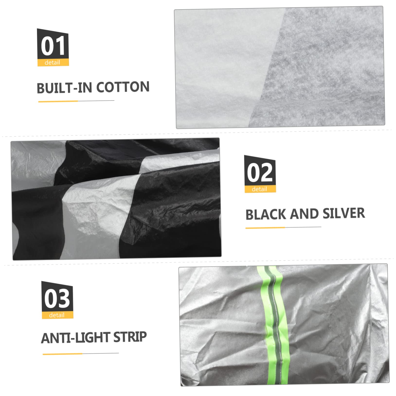 Alipis Housse de Protection Imperméable Coton Floqué, Noir Argenté, Anti-Pluie pour Moto et Trottinette Électrique, Extérieur