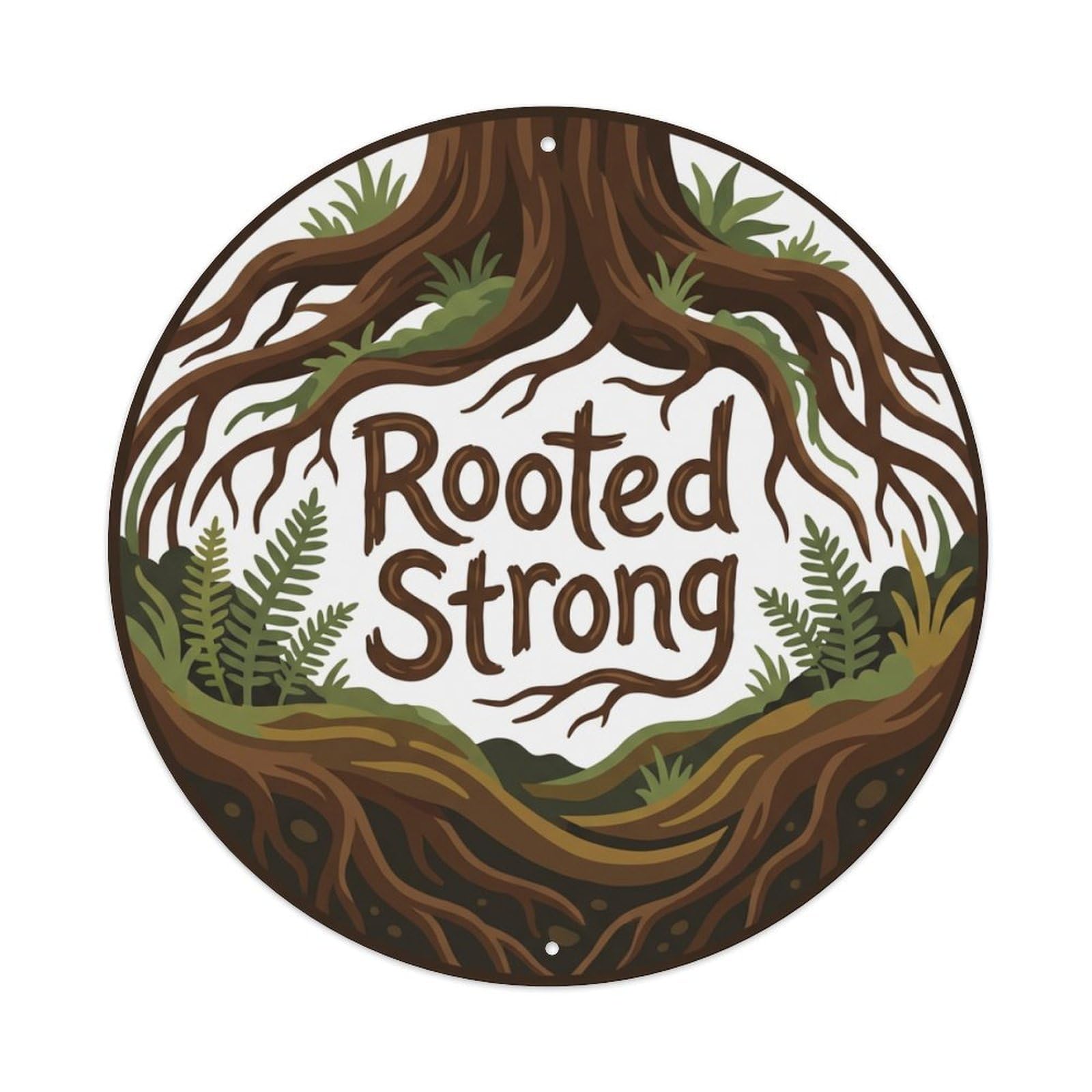 Earthy She Shed Floral Rooted Strong Metal Tin Sign