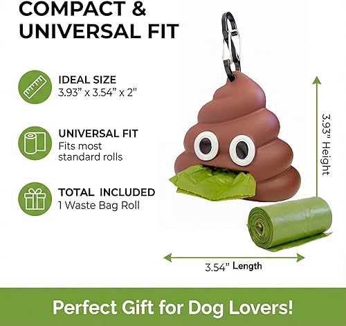 Miniatura 2 de Lindo y funcional soporte para bolsa de excrementos de perro para correa, dispensador resistente de bolsas de excrementos de perro, incluye 1 rollo