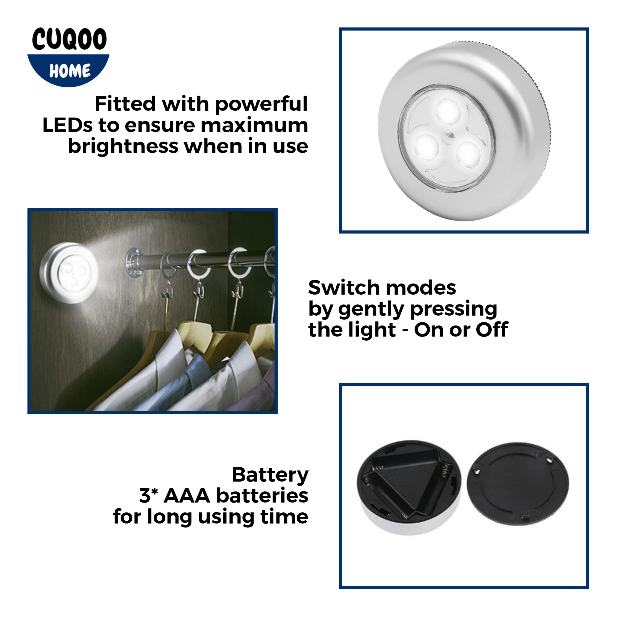 Buy CUQOO Touch Activated LED Push Lights 3 Pack Wireless Smart Stick