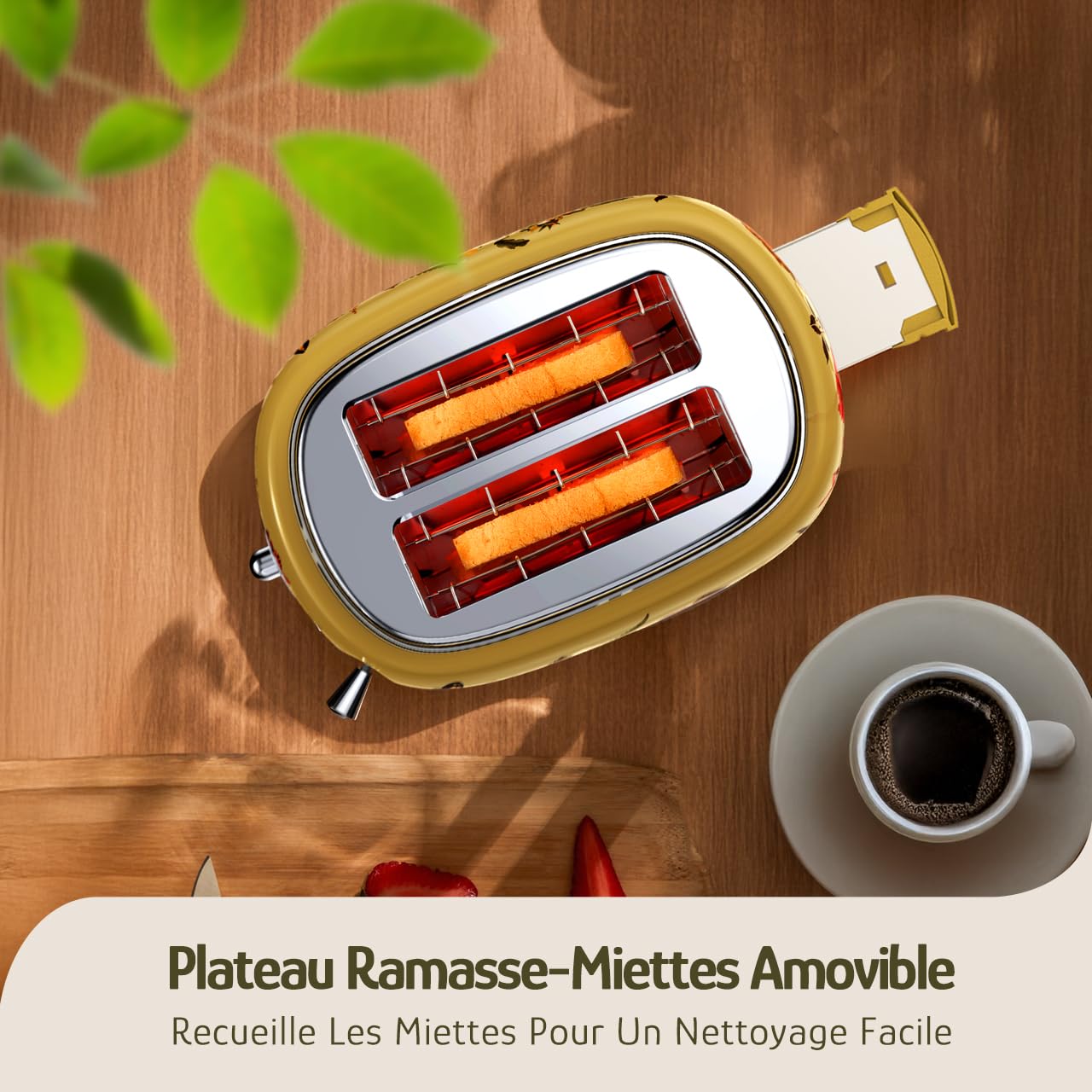 Hazel Quinn X Eduardo Recife Ensemble Bouilloire Grille Pain, Bouilloire Electrique 1 L 1360 W, Acier Inoxydable, Sans BPA, Parois Doubles + Grille Pain 2 Fente 815 W, 3 Fonctions 6 Niveaux de Cuisson