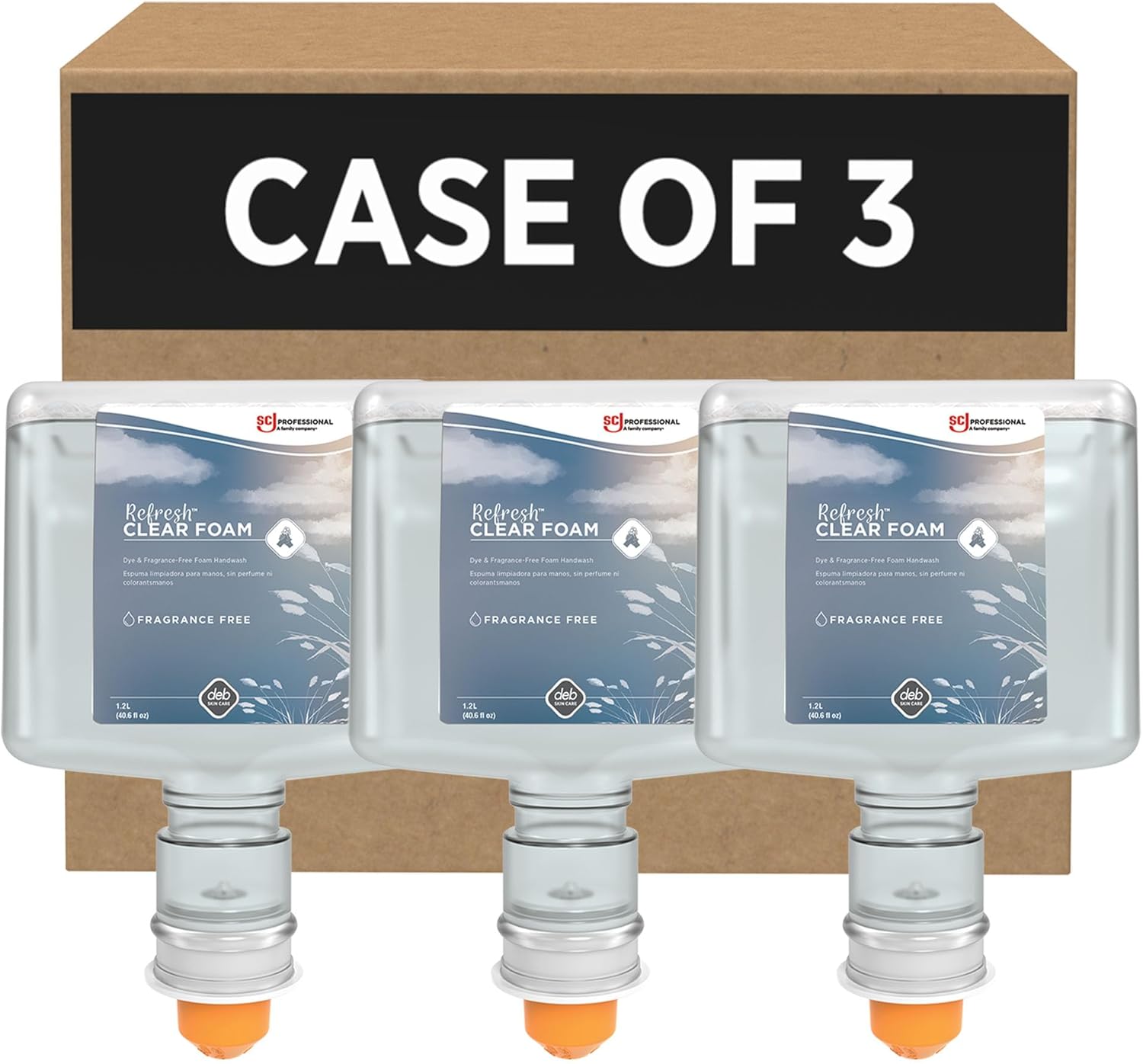 SC Johnson Professional REFRESH CLEAR FOAM HAND SOAP TOUCH FREE 1.2 LITERS, 3 PACK