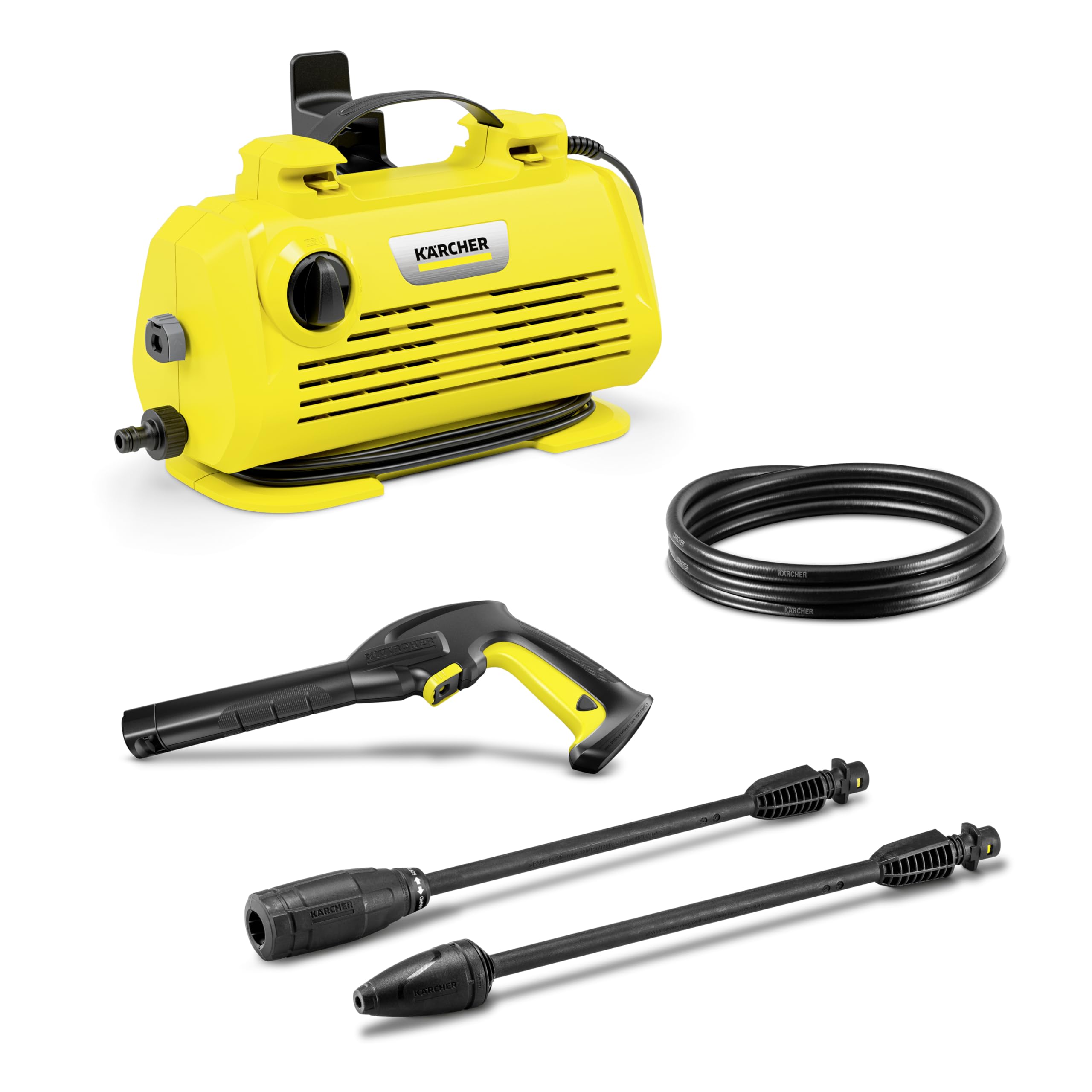 Kärcher Hidrolimpiadora K 2 Premium Horizontal, presión: 110 Bar, caudal: 360 l/h, Rendimiento: 20 m²/h, Filtro de Agua, 3,5 kg, Manguera y Pistola de Alta presión, Boquilla Turbo, Vario Power Jet