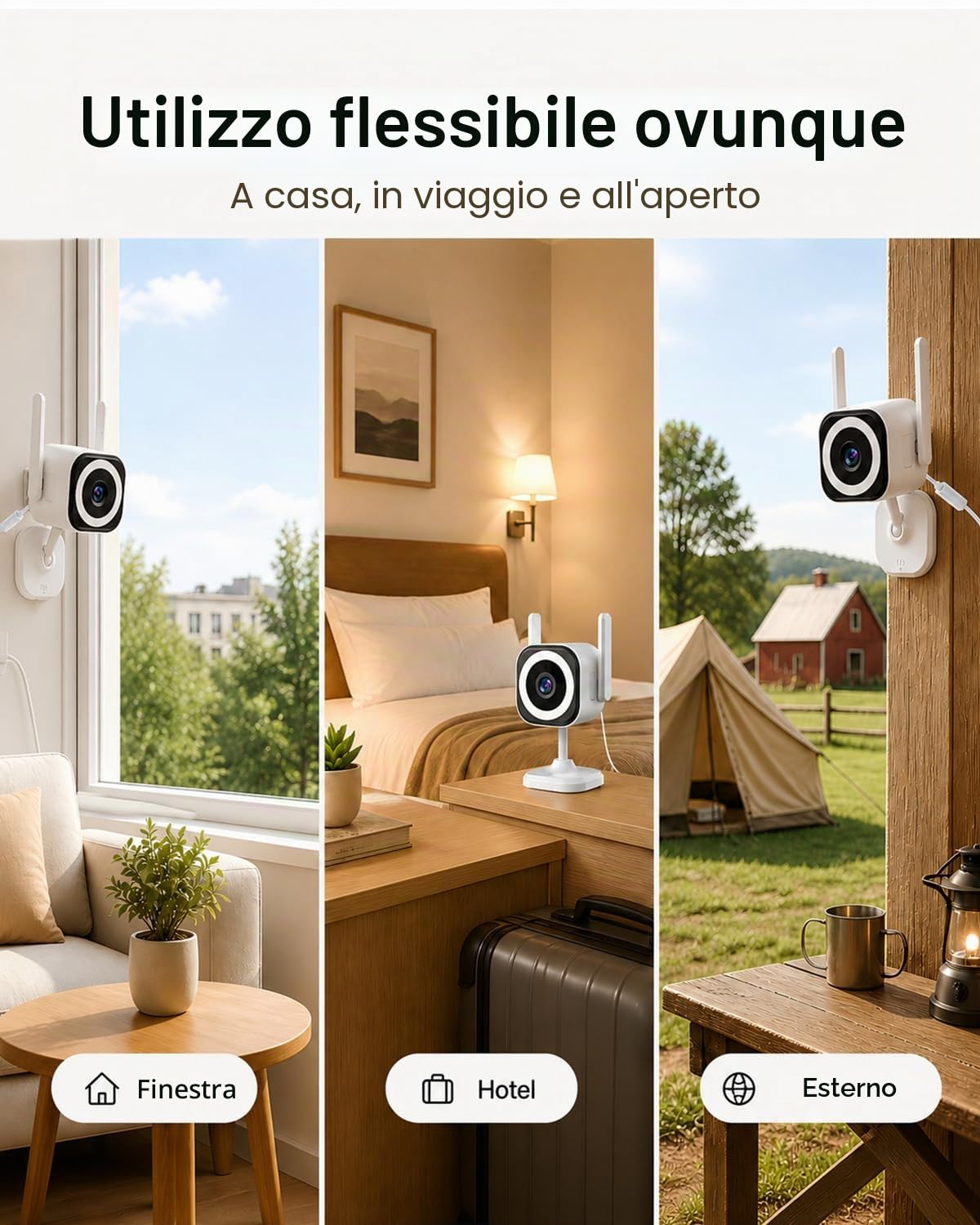 2K 5G Telecamera di Sorveglianza Esterna/Interna, Telecamera di Sorveglianza Esterna, Telecamera WLAN per Interni/Esterni, Babyphone con App, Telecamera per Cani, IP66 Impermeabile, Audio