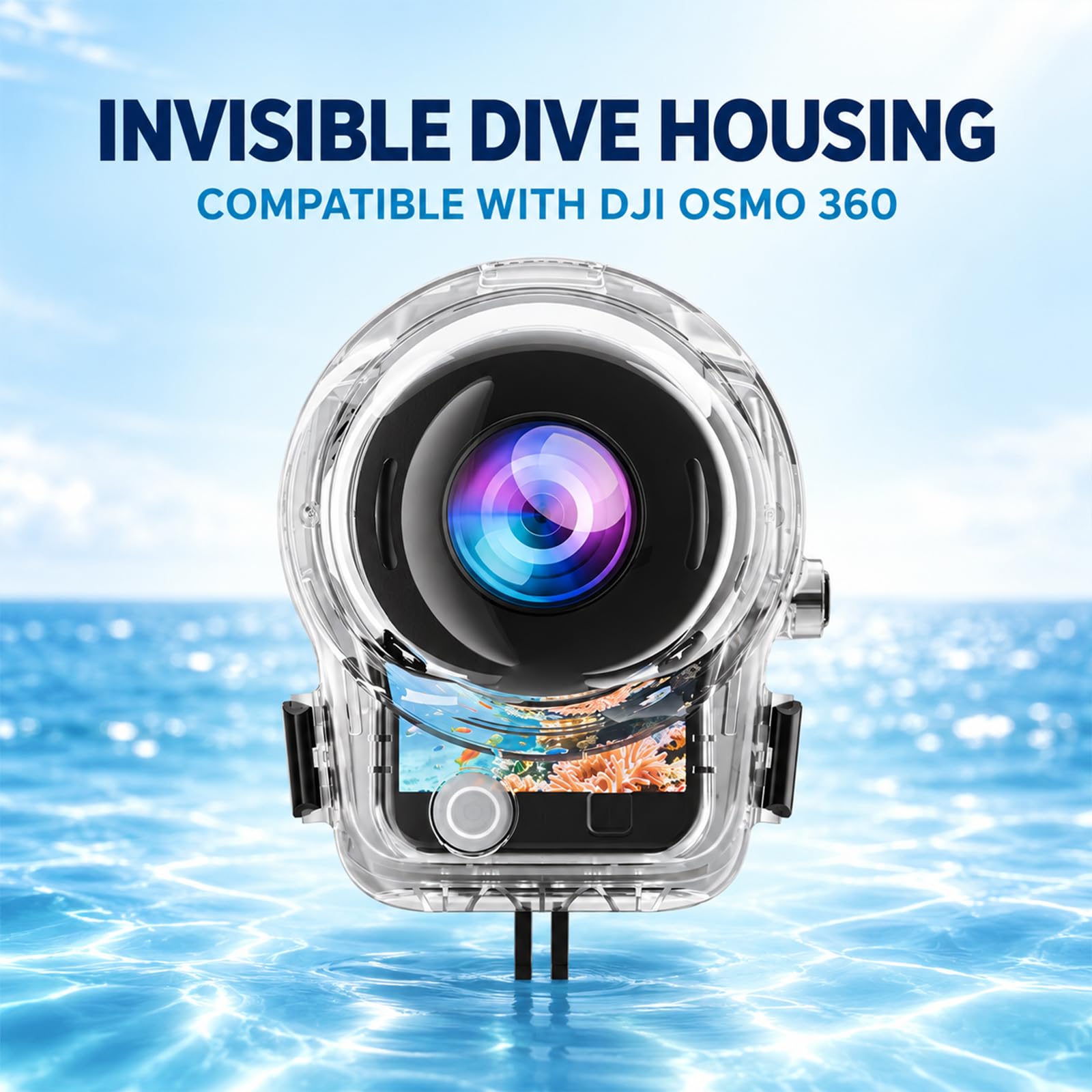 Funda de buceo invisible para DJI OSMO 360, resistente al agua hasta 60 m