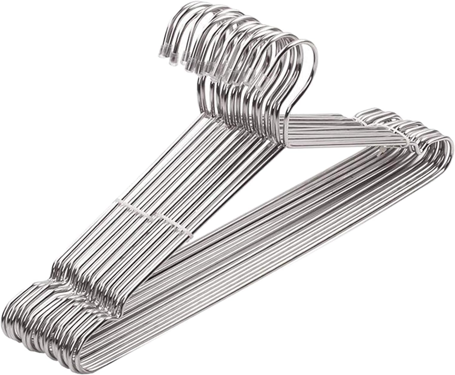 VMS INDIA 10x Anti-Slip Stainless Steel Clothes Hangers Coat Clothes Hanger Rack 42cm