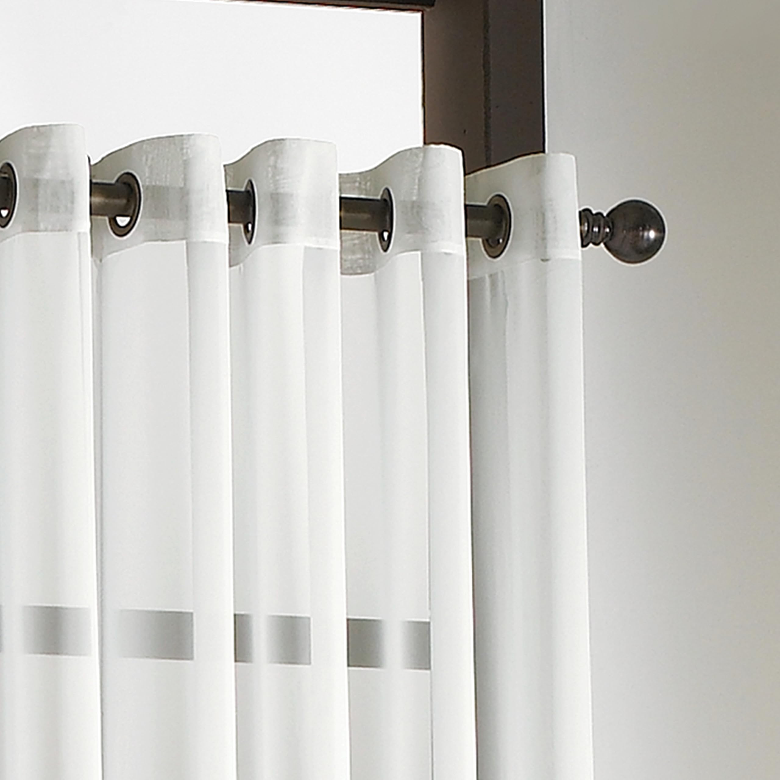 Curtainworks Soho Voile Sheer Grommet Panel, 59 by 95", Winter White, W 59" x L 95" (1 Panels) - Image 3