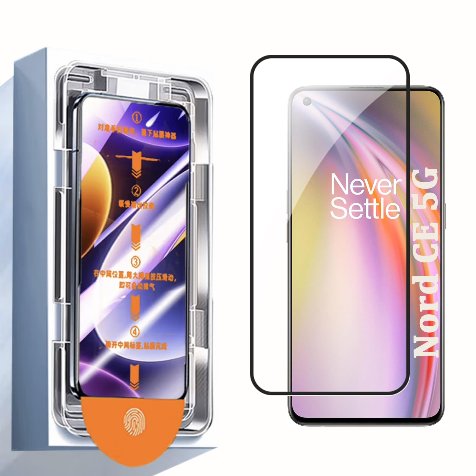 OrvifulyCompatible with/Replacement for ONEPLUS Nord CE 5G,Screen Protector,Full Screen Coverage, HD Clarity, 9H Hardness, Anti-Scratch, Eye Protection, Drop Protection