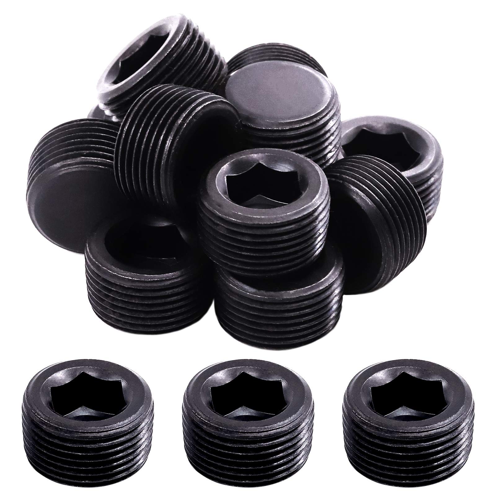 Set 25 Spine Per Tubo Filettato Maschio NPT, Acciaio Al Carbonio, Misure Da 1/8 A 3/4 Pollice