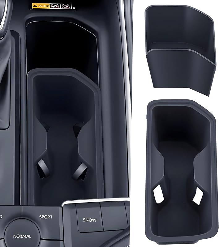Kit com 2 Insertos de Silicone para Porta-Copos do Console Central Toyota Grand Highlander 2024–2026 VORNAX, Preto
