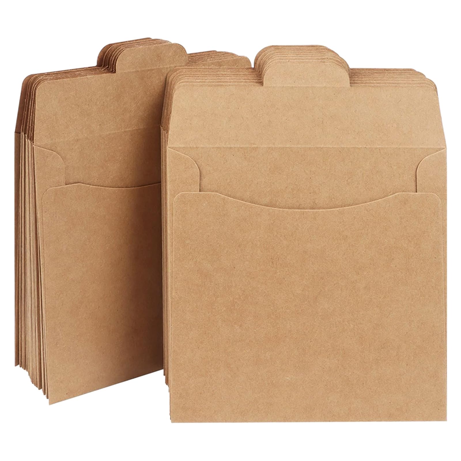 MAGICLULU CD Umschläge zum Verpacken und Aufbewahren Braune Kraftpapier 50 Stück Wiederverwendbar mit Starkem Verschluss von Dokumenten und Karten
