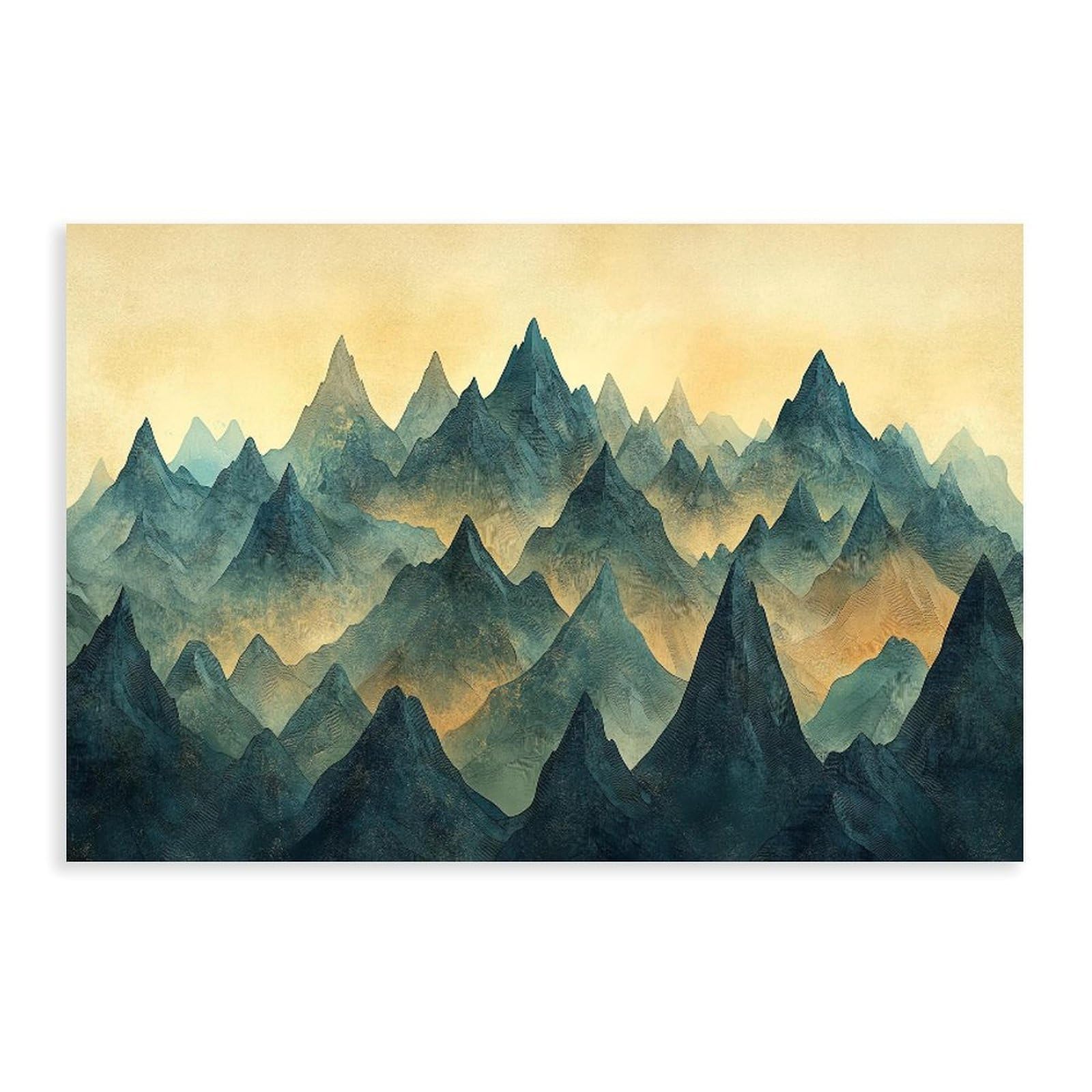 Pyberon Unframed Print-Style Pine Forest, Misty Mountains Canvas Poster For Office Decor Gift