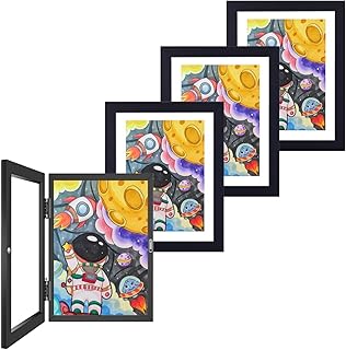 10x12.5 Kids Artwork Frames Changeable 4 Packs, Kids Art Frames Front Opening Holds 50, Children Art Projects Kids Art Frames for Kids Art Display, Children Storage Frame