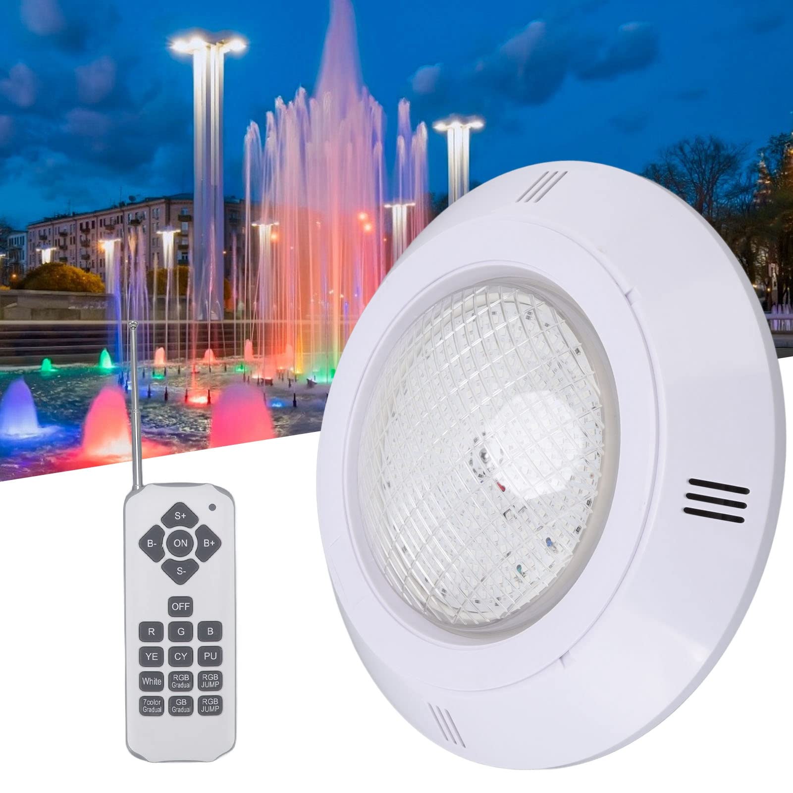 Oświetlenie Basenowe LED, Kolorowe Podwodne światło RGB z Pilotem ABS do zastosowań w Hotelowych Basenach i Akwariach (35W)