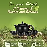 Vista 2 de Flexzion Juego de té chino japonés vintage kungfu gongfu tetera portátil de viaje, cafetera de cerámica de porcelana, 4 tazas de té, bandeja de té