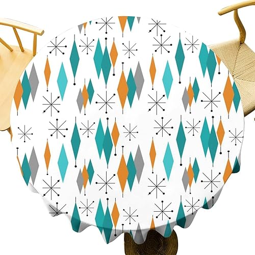 Miniatura 24 de Mantel floral retro de los años 70, decoración de fiesta de cumpleaños, mantel de plástico lavable para comedor, cocina, decoración de fiesta de