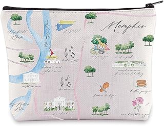 Memphis City Map Cosmetic Bag Memphis Travel Souvenir Gift Memphis Long Distance Relationship Makeup Zipper Pouch Bag Memphis Merchandise (Memphis)