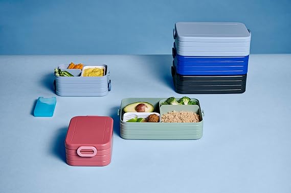 Mepal - Lunch Box Take a Break XL - Lunch Box To Go - For 6 Sandwiches or 12 Slices of Bread - Meal Prep Box - Food Box with Dividers - Dishwasher Safe - 2000 ml - Nordic Black