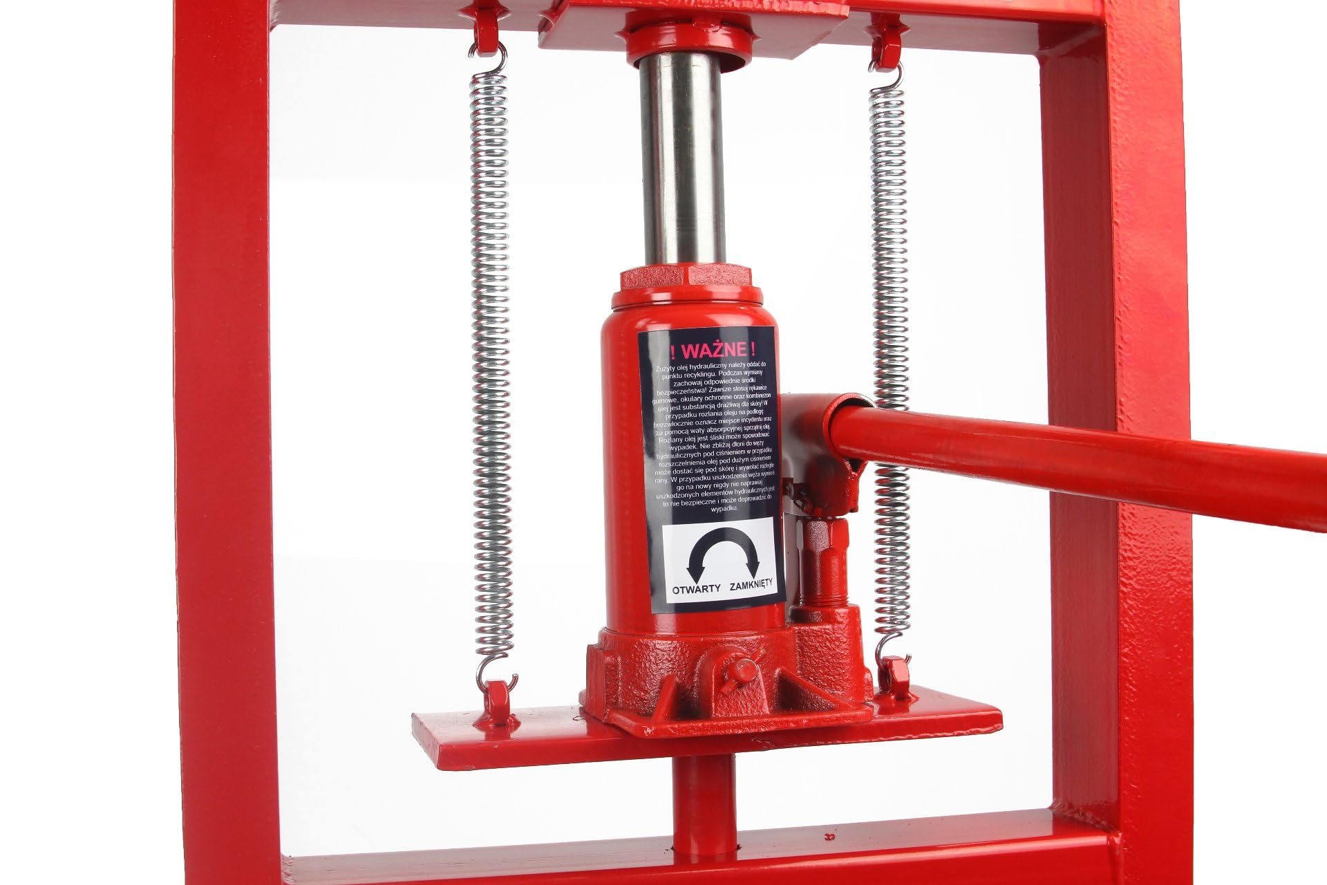 Prensa hidráulica de 6T | 93,5 x 40 x 41 cm | Banco de trabajo transversal ajustable en 4 niveles | Elevador con perno atornillable | Juego de espaciadores | de acero
