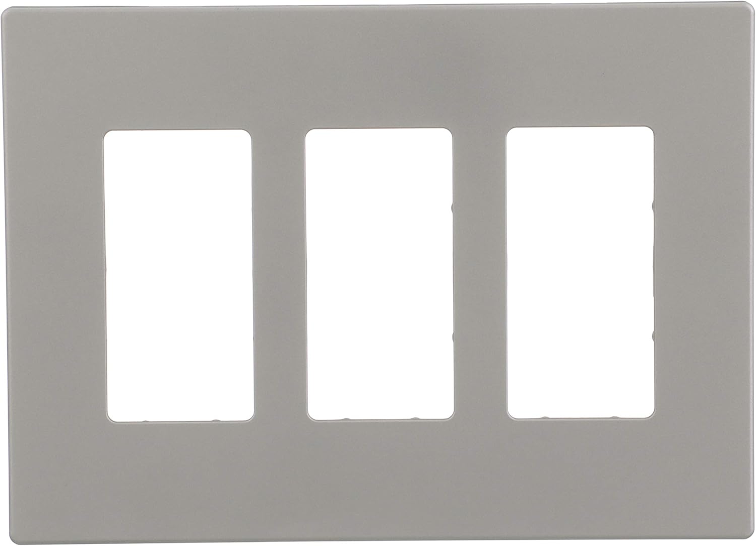 EATON Wiring PJS263SG-SP-L Designer 3-Gang Screwless Wallplate, Silver Granite
