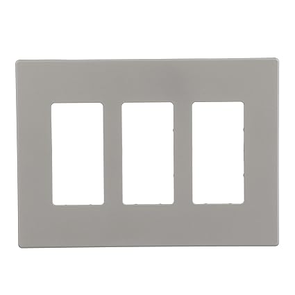 EATON Wiring PJS263SG-SP-L Designer 3-Gang Screwless Wallplate, Silver Granite