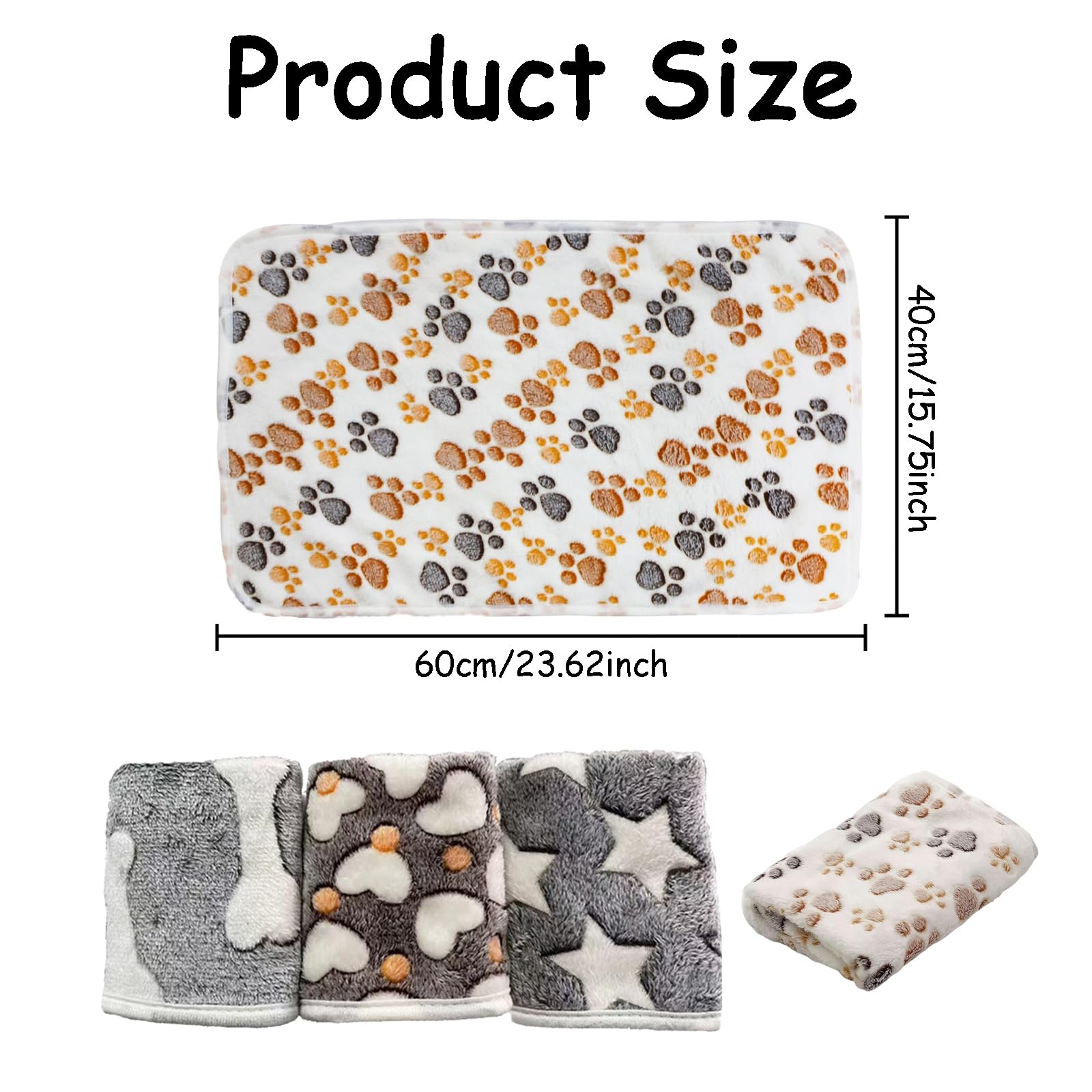 ZQuintuplian 4Pcs Pet Blanket - Washable Dog Blankets for Small Dogs & Cats, Puppy Sleeping Mat for Indoor Use - Image 2