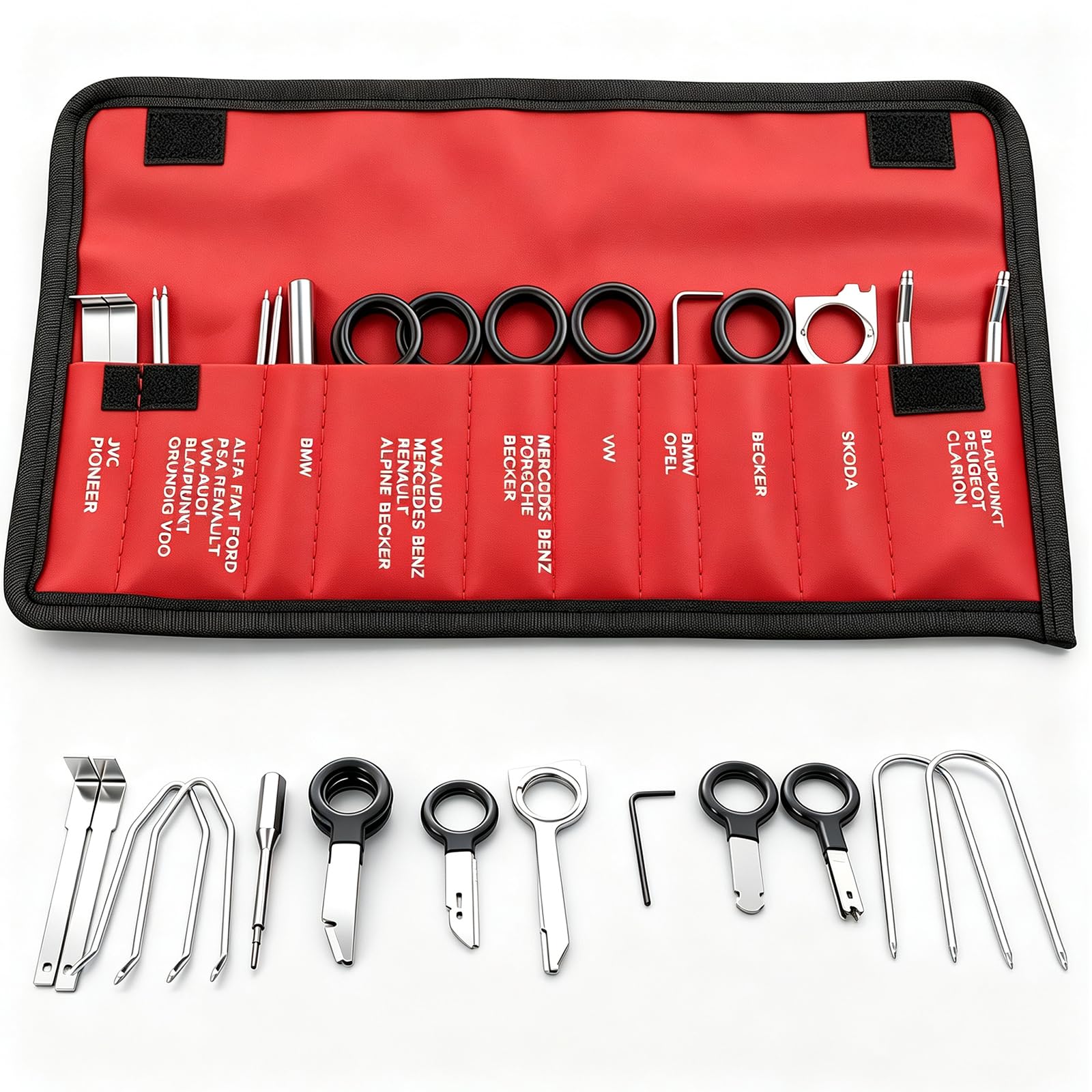 20pcs Radio Removal Tool Kit,Universal Stereo CD Player Removal Key Kit for Most Car and Truck O-050