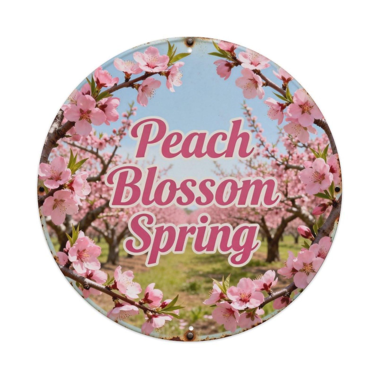 Peach Blossom Spring Metal Tin Sign Plaque