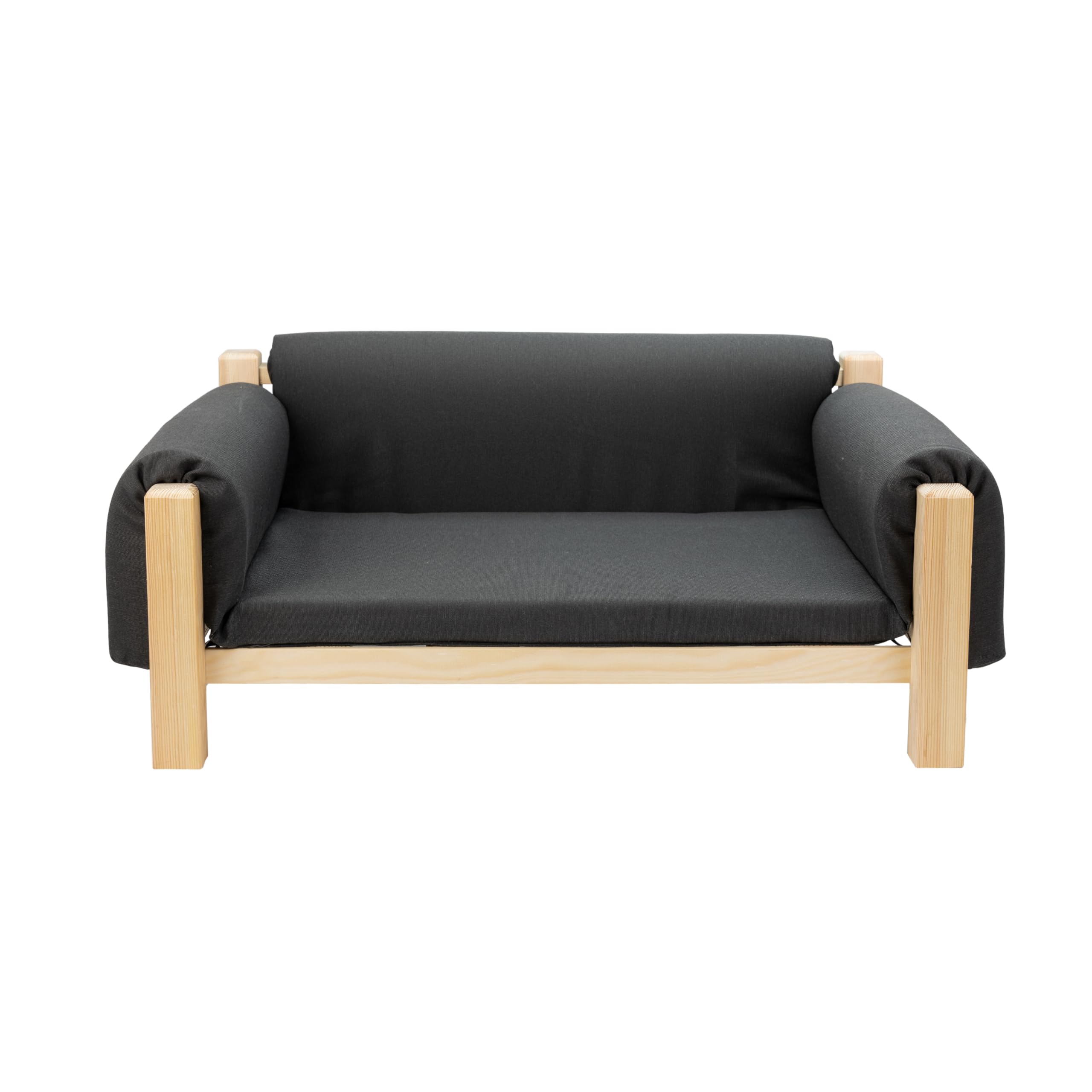 Ferplast Cuccia Cani e Gatti in Legno Certificato FSC® con Cuscino Morbido, Stile, Comfort e Durevolezza, 70 x 44 x h 29 cm.