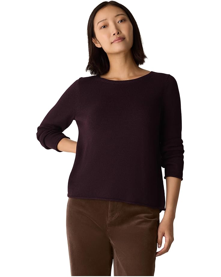 Eileen Fisher Peruvian Cotton Blend Bateau Neck Sweater - Main View