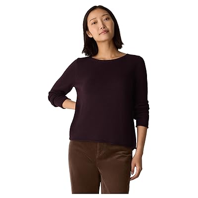 Eileen Fisher Peruvian Cotton Blend Bateau Neck Sweater Women