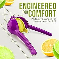 Vista 5 de Zulay Kitchen Exprimidor de limón 2 en 1 de metal, exprimidor de mano de extracción máxima resistente, exprimidor de limón que obtiene hasta