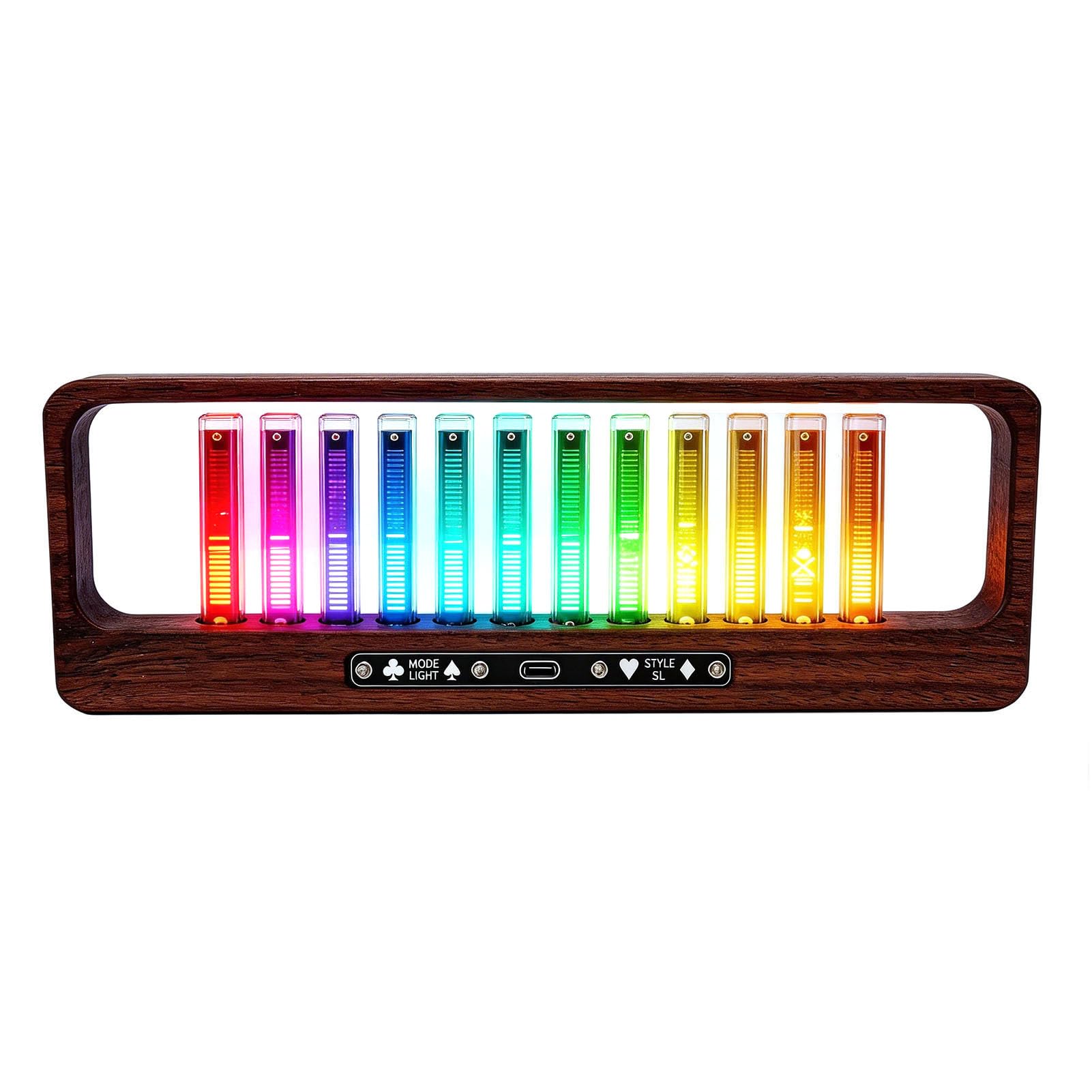 Garsent Wyświetlacz LED Widma Muzycznego z 12 świetlówkami, Analizator Widma Audio do Domowego Systemu Stereo, Miernik VU Reagujący na Dźwięk z możliwością Regulacji Koloru i Jasności