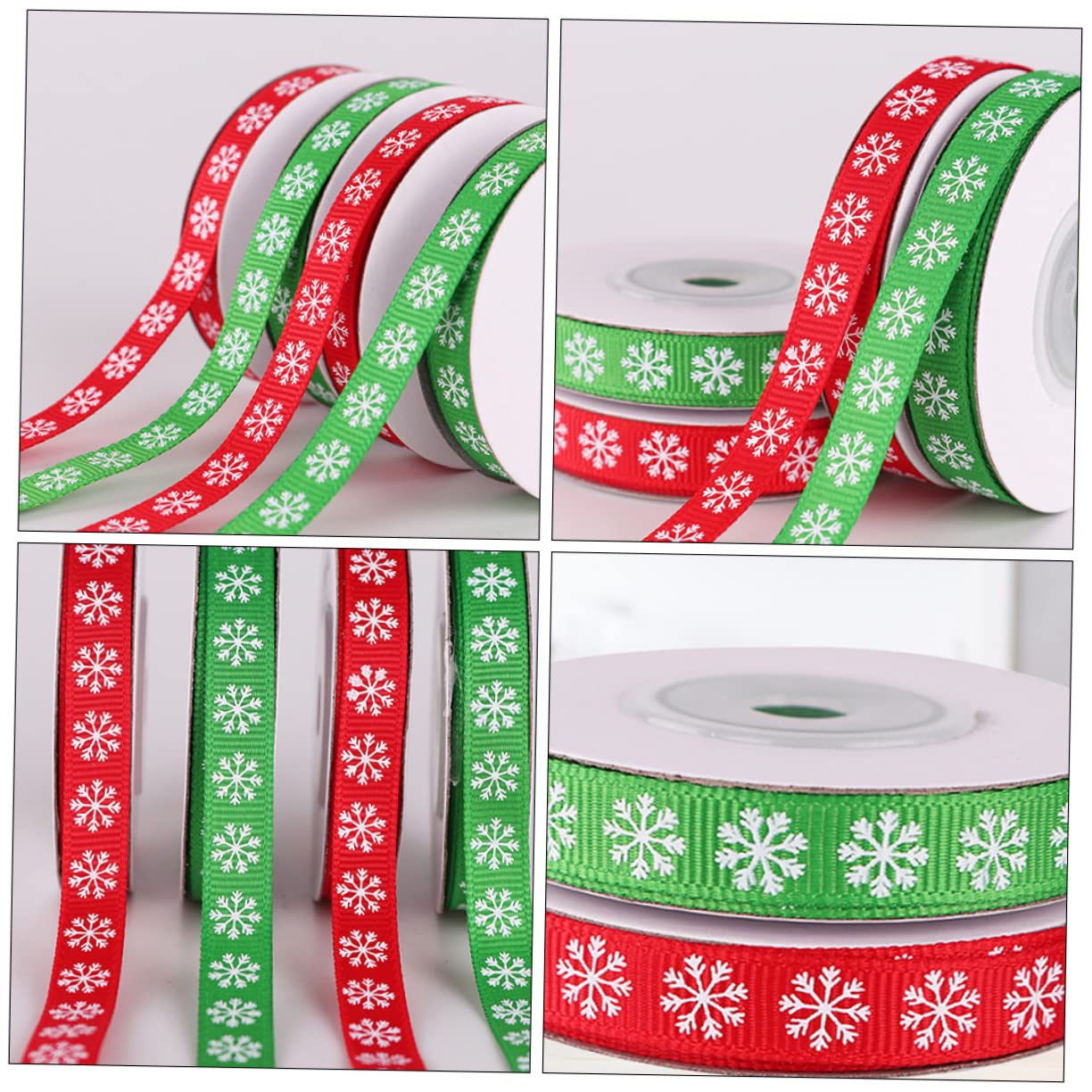 NUOBESTY 3 Sätze Weihnachtsband Christmas Ribbon Stoffband Weihnachten Weihachtsdeko Weihnachtssamtband Urlaub Kräuselband Zum Verpacken Von Geschenken Band Zum Nähen Schleife 4 Rollen * 3